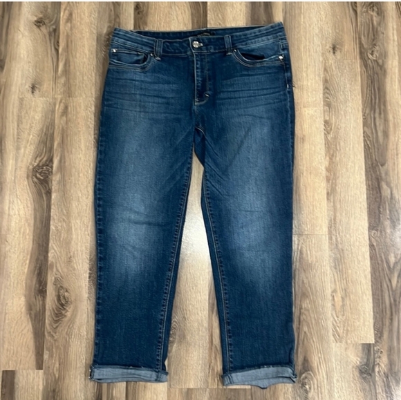 White House Black Market Denim - White House Black Market Slim Crop Roll Up Stretch Jeans Size 12 Denim